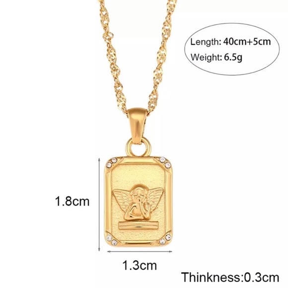 NEW 18K GOLD ANGEL PENDANT DIAMOND NECKLACE, NICE NECKLACE, CUTE NECKLACE - Picture 4 of 5